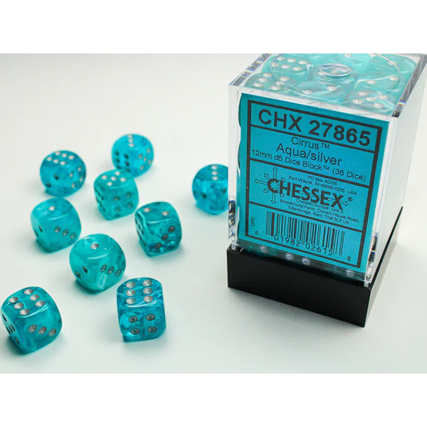 12mm 36d6 Cirrus: Aqua/Silver