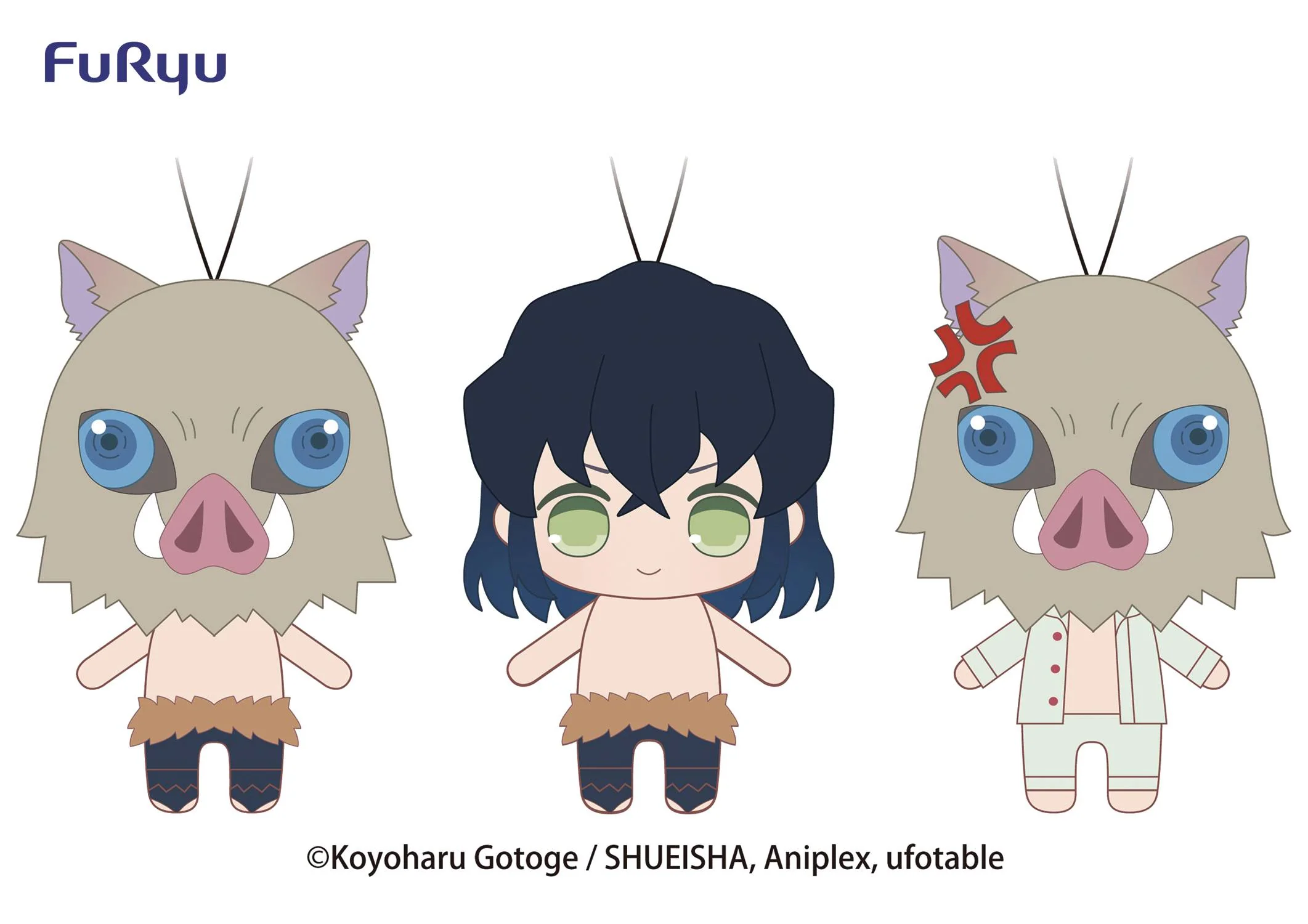 Demon Slayer Kimetsu Inosuke Plush Toy 3Pc Set
