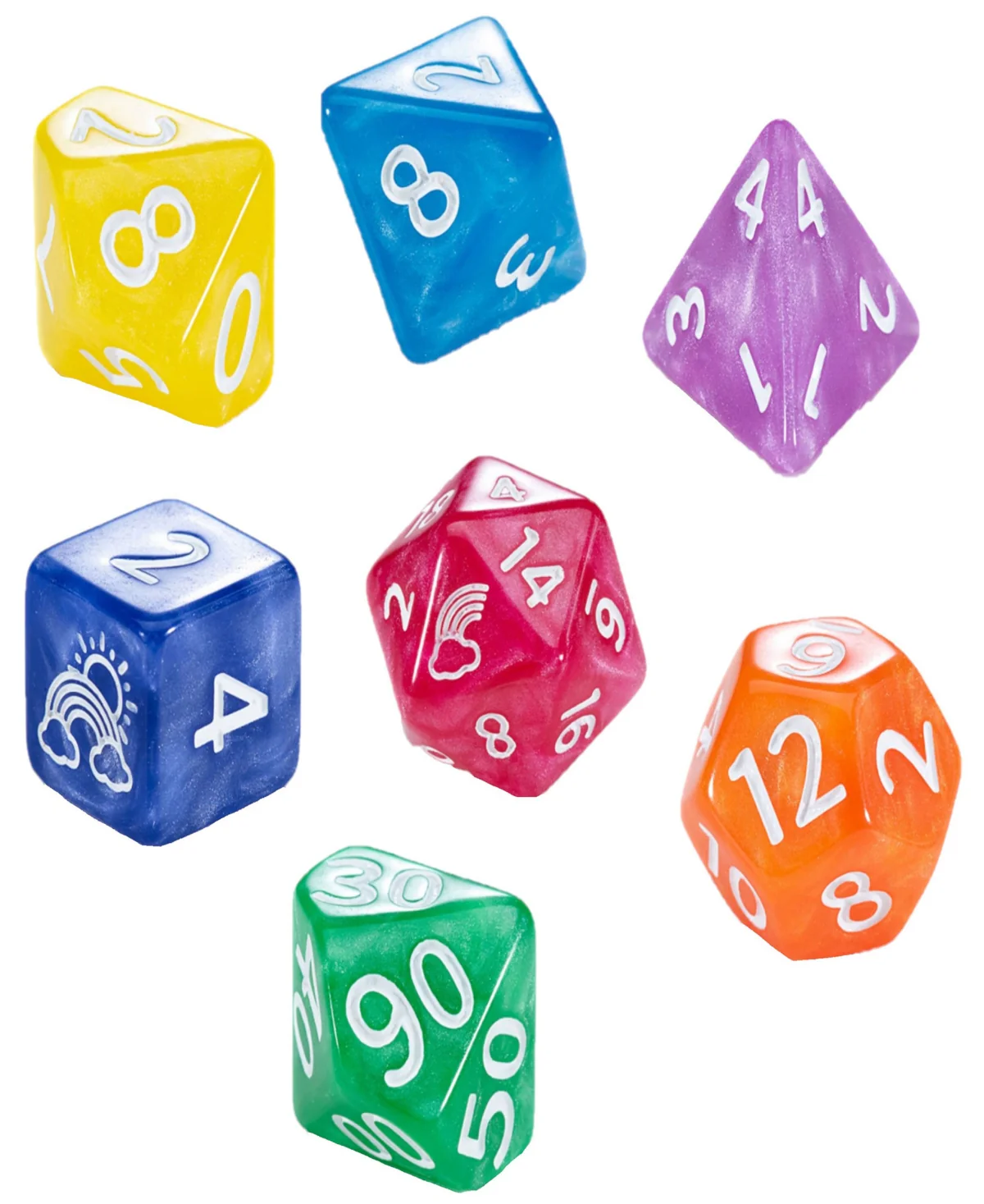 Mighty Tiny 7pc Rainbow Bits Dice