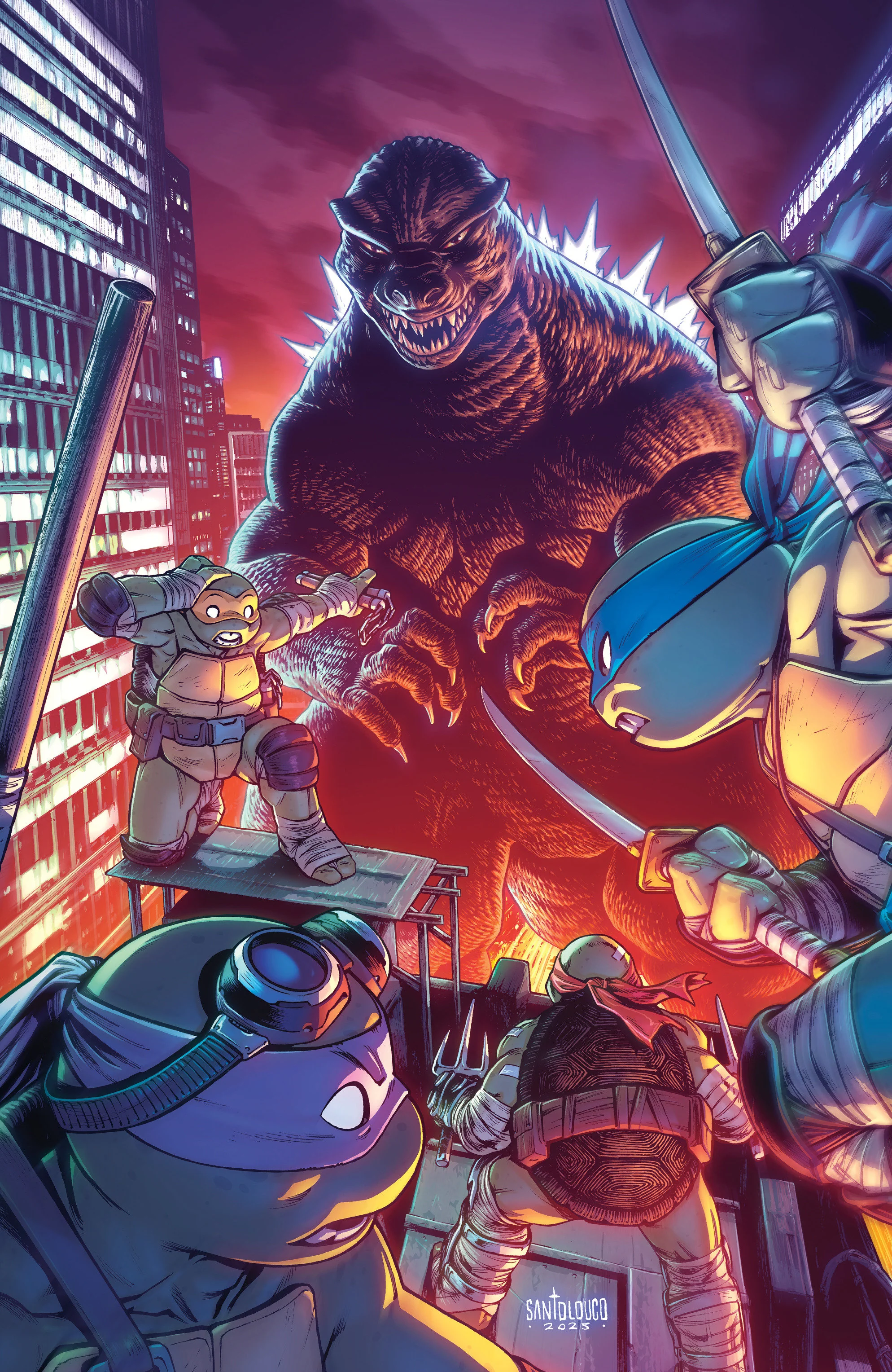 Teenage Mutant Ninja Turtles X Godzilla #2 Variant Ri (25) (Santolouco Full Art)