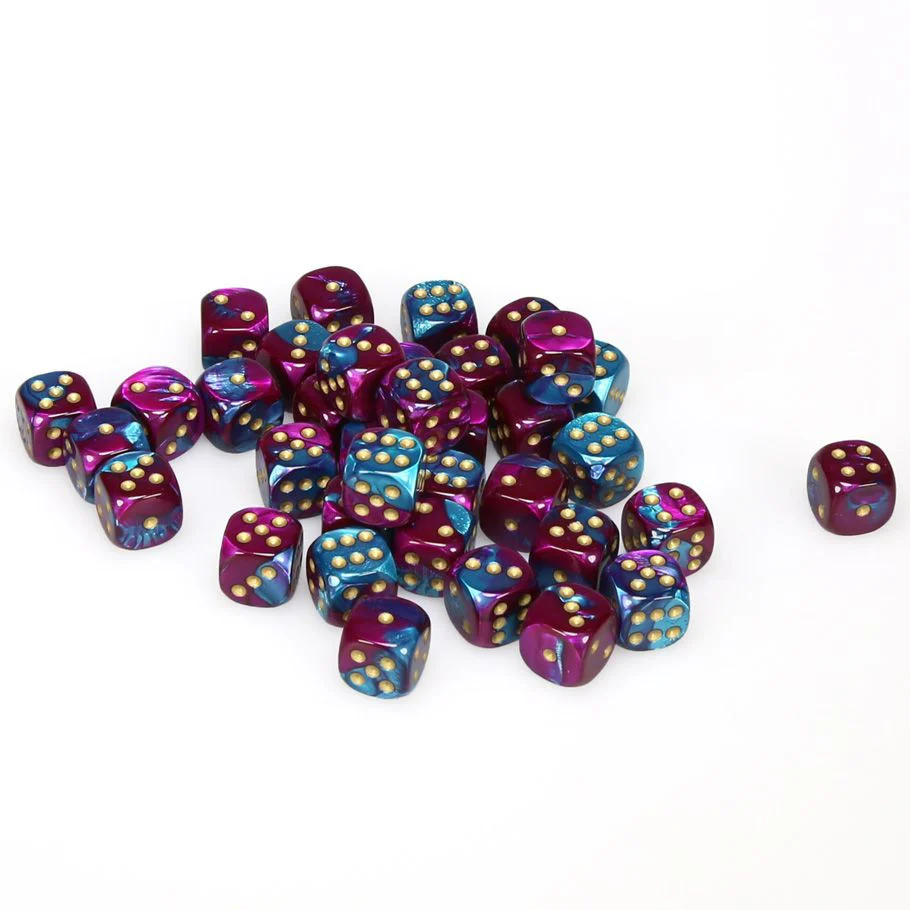 Chessex: Gemini Purple-Teal/Gold 12mm D6 Dice