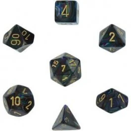 Chessex: Lustrous Shadow/Gold 7-Set Dice