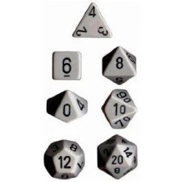 Chessex: Opaque Dark Grey/Black 7-Die Set