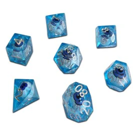 Chronicle RPG Accessories: 7CT Liquid Core - Molten Blue ICU Dice Set