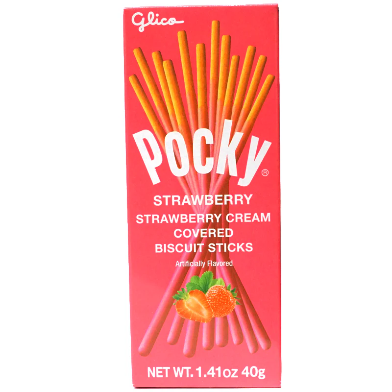 GLICO Pocky Strawberry Coated Biscuit Sticks 40g