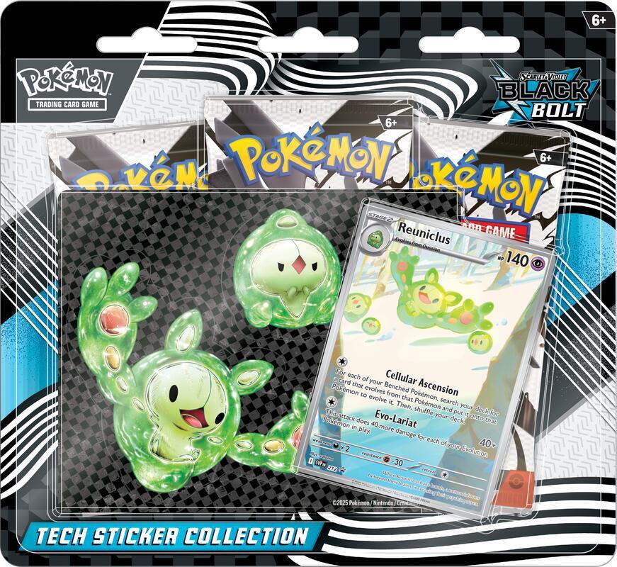 Pokemon Scarlet & Violet 10.5 - Black Bolt 3-Pack Tech Sticker Collection