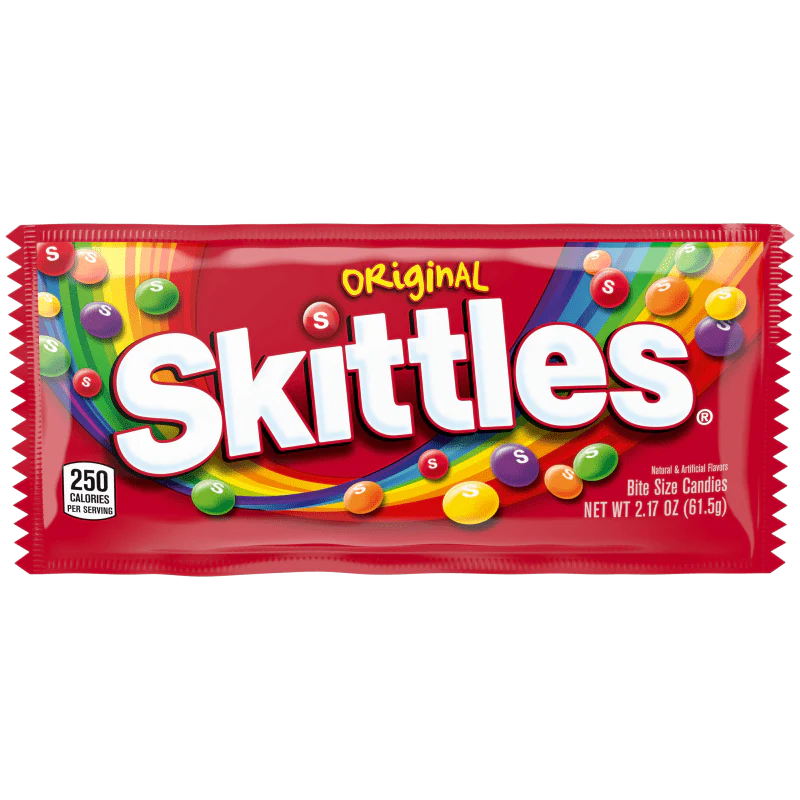 Skittles Original Fruity Chewy Candy Full Size 2.17 oz.