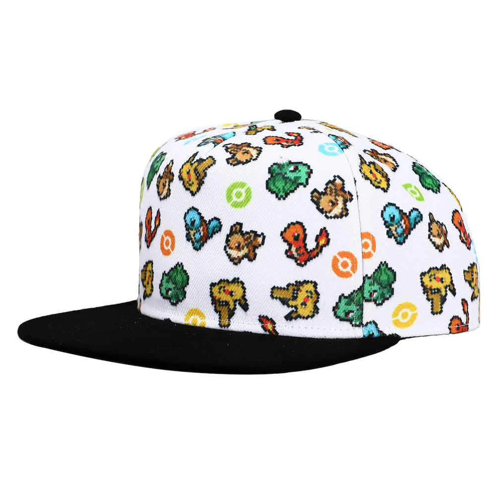 Pokemon Pixel Characters Flat Bill Snapback