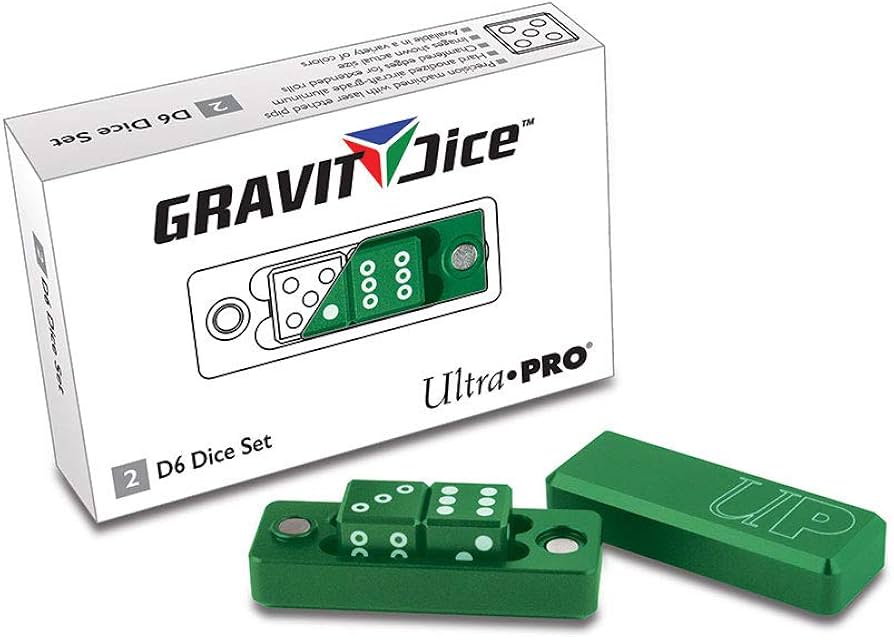 Gravity Dice - 2 Piece D6 Set - Emerald - Image 2