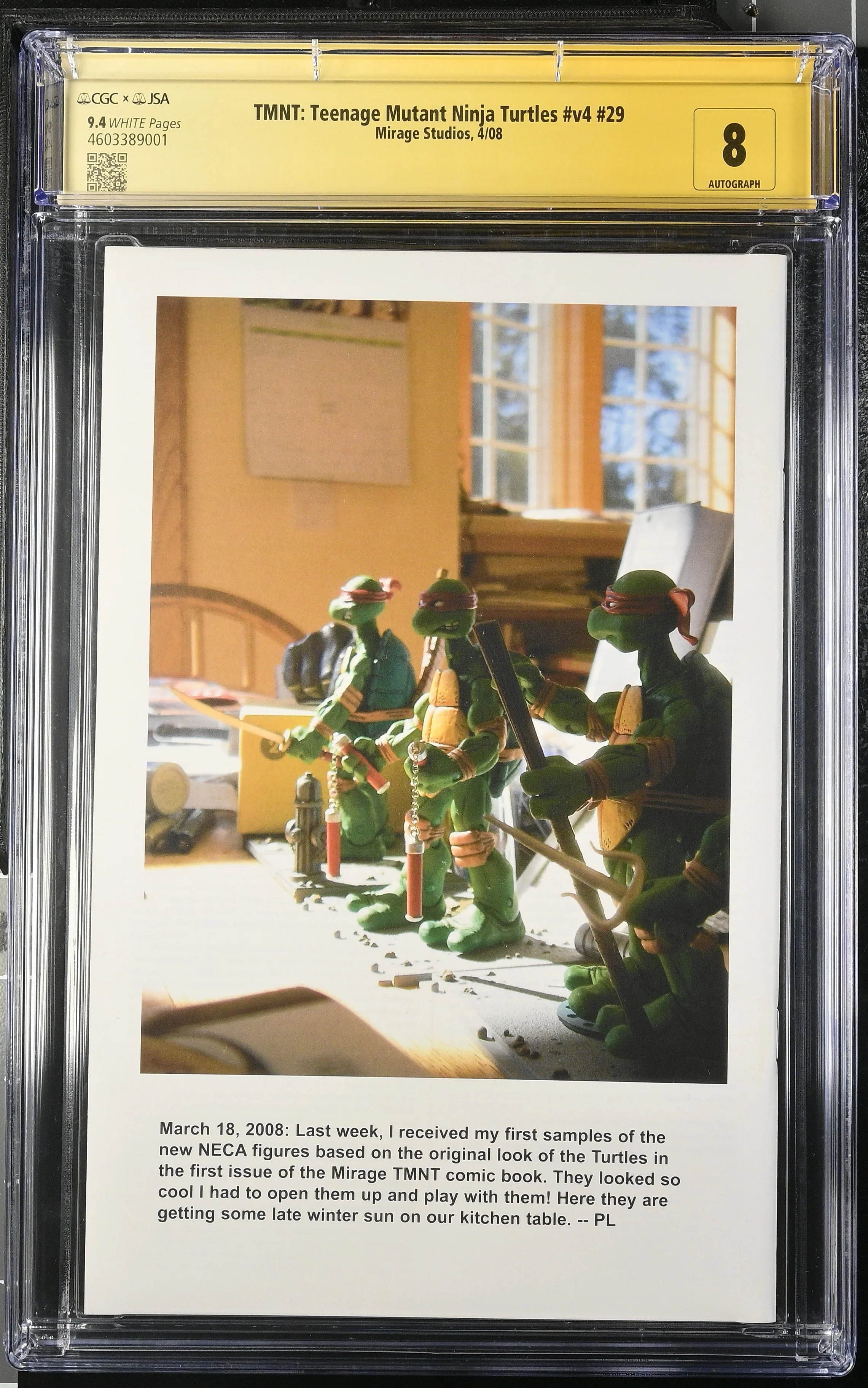 TMNT: Teenage Mutant Ninja Turtles #v4 #29 CGC 9.4 - Signed by Peter Laird - Image 2