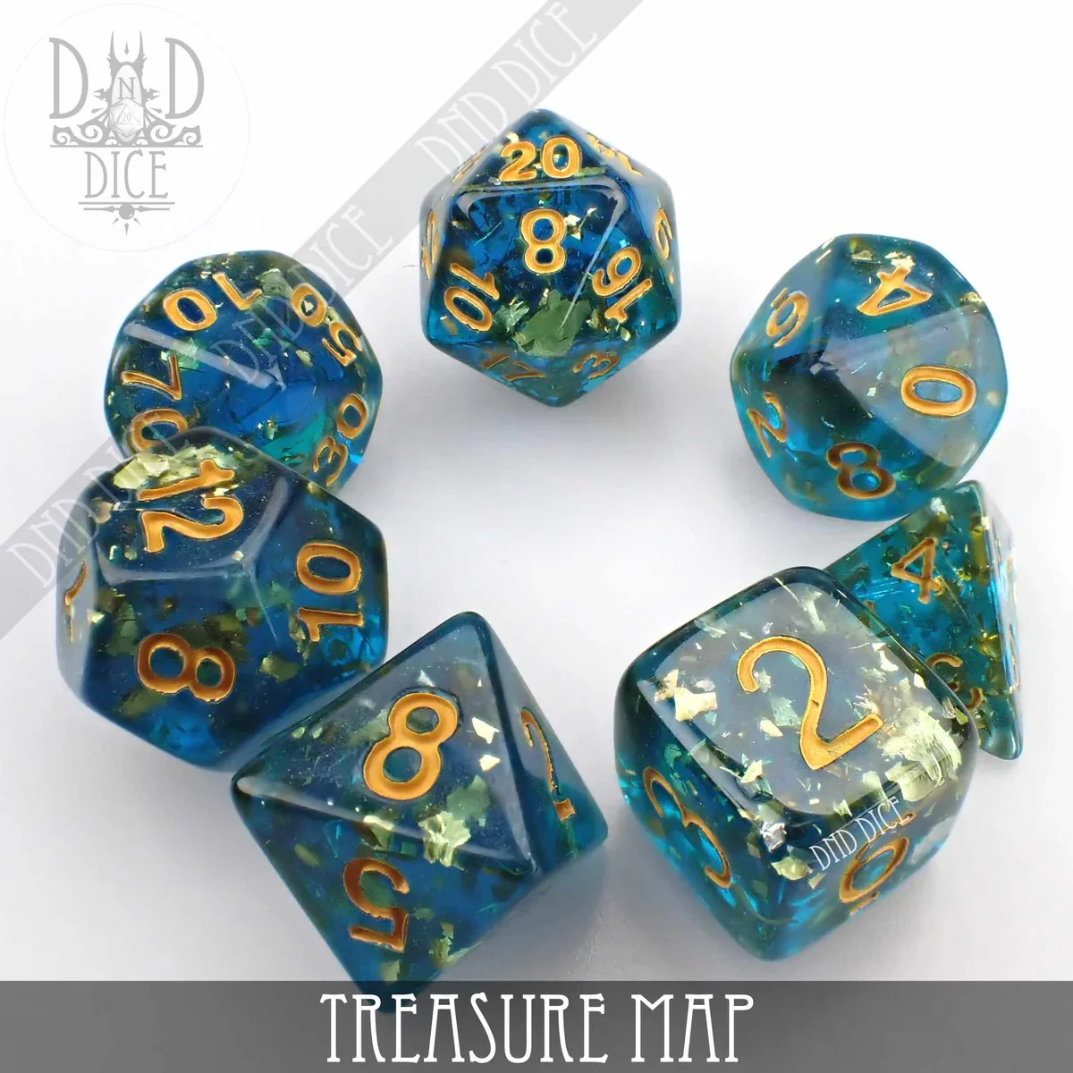 Treasure Map 7pc Dice Set